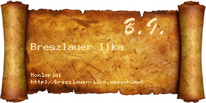 Breszlauer Ilka névjegykártya